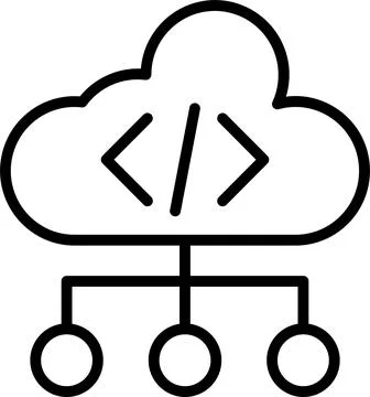 Cloud Coding Line Icon Design Stock Illustration