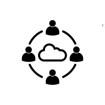Cloud collaborate icon vector for graphic design, logo, web site, social medi 스톡 일러스트