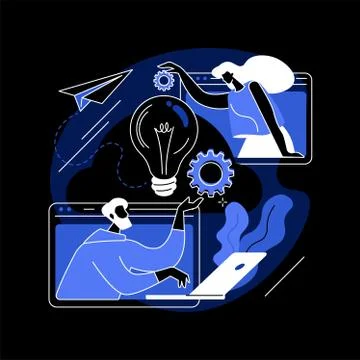 Cloud collaboration abstract concept vector illustration. イラスト素材