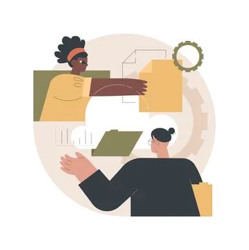 Cloud collaboration abstract concept vector illustration. イラスト素材