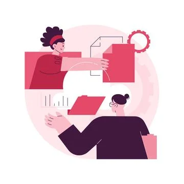 Cloud collaboration abstract concept vector illustration. Stock Illustration