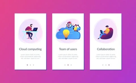 Cloud collaboration app interface template. Stock Illustration