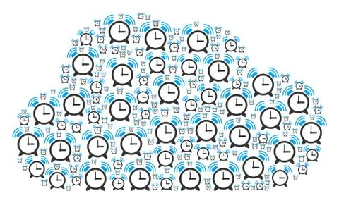 Cloud Collage of Buzzer Icons Stock Illustration