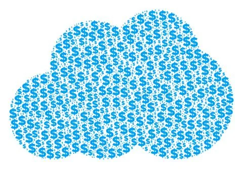 Cloud Collage of Dollar and Dots Stock Illustration