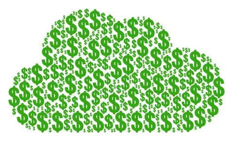 Cloud Collage of Dollar Icons Stock Illustration