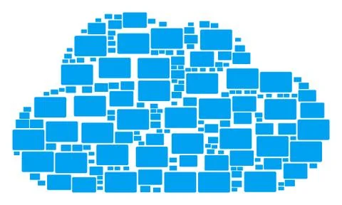 Cloud Collage of Filled Rectangle Icons Illustrazione stock