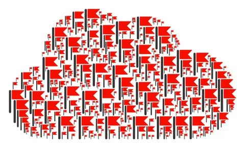 Cloud Collage of Flag Icons Illustrazione stock