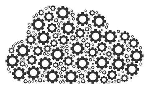 Cloud Collage of Gear Icons Illustrazione stock