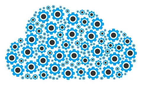 Cloud Collage of Gear Icons イラスト素材