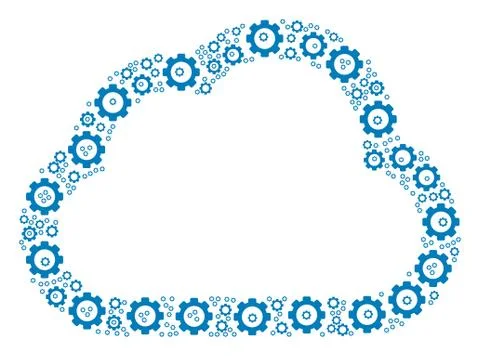 Cloud Collage of Gear Stock Illustration