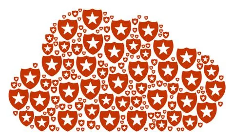 Cloud Collage of Guard Icons Stock Illustration