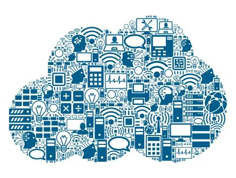Cloud Collage Icon for BigData and Computing Illustrazione stock