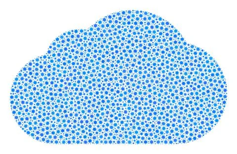 Cloud Collage Icon with Covid Virus Infection Elements Illustrazione stock