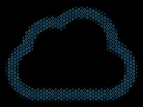 Cloud Collage Icon of Halftone Circles Illustrazione stock