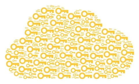 Cloud Collage of Key Icons Stock Illustration