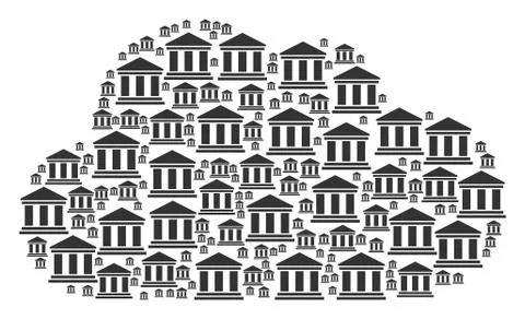Cloud Collage of Library Building Icons Ilustración de archivo