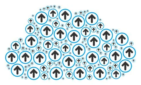 Cloud Collage of Rounded Arrow Icons Illustrazione stock