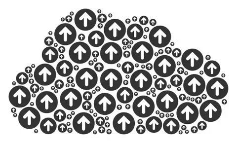 Cloud Collage of Rounded Arrow Icons Illustrazione stock