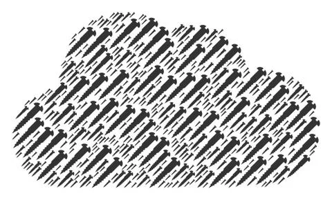 Cloud Collage of Screw Icons 库存插图