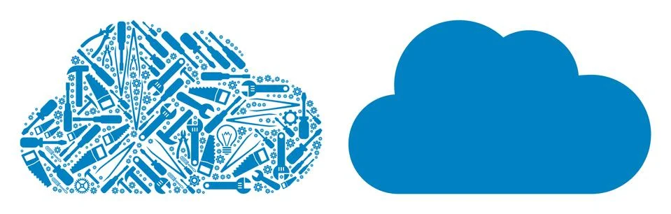 Cloud Collage of Service Tools Illustrazione stock