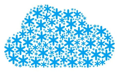 Cloud Collage of Snowflake Icons Stock Illustration