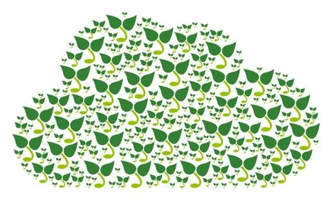 Cloud Collage of Sprout Icons Stock Illustration