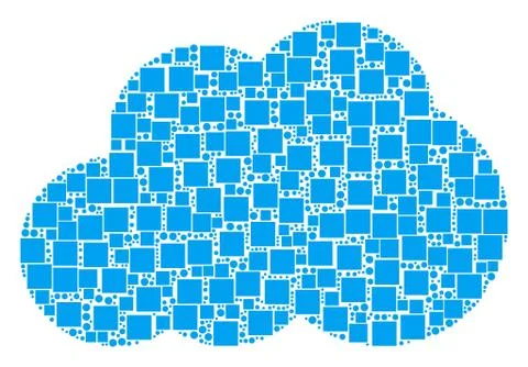 Cloud Collage of Squares and Circles Illustrazione stock