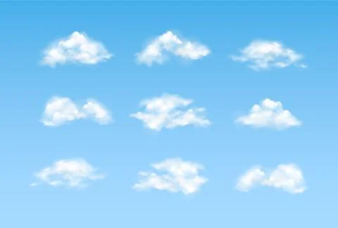Cloud collection in the sky Illustrazione stock