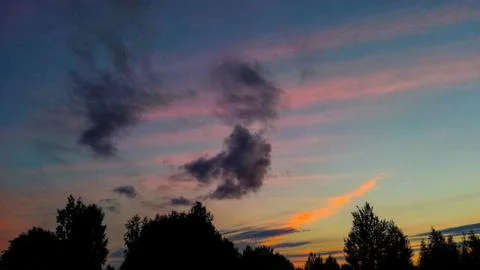 Cloud collision on the sky canvas. Stock Photos