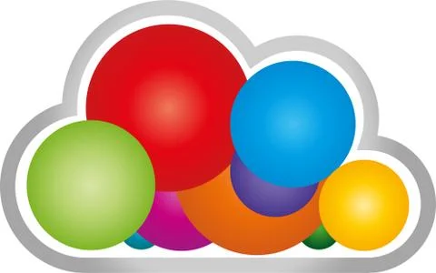 Cloud in color, multimedia, internet, cloud, logo Illustrazione stock