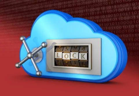 Cloud with a combination lock Stock Illustration