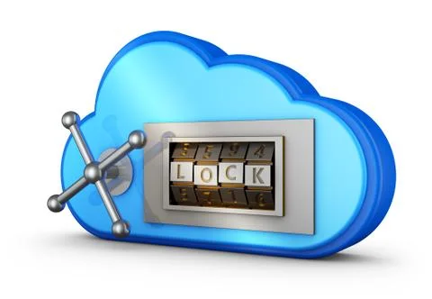 Cloud with a combination lock Stockillustratie