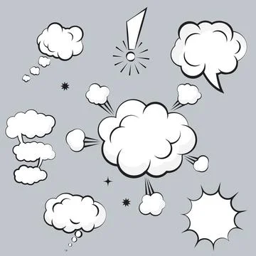 Cloud Comic Book  Design Element Vector Illustrazione stock