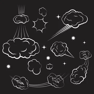 Cloud Comic Book  Design Element Vector Illustrazione stock