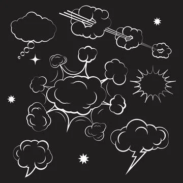 Cloud Comic Book  Design Element Vector Illustrazione stock
