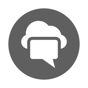 Cloud, coming message icon. Gray vector graphics. Stock Photos