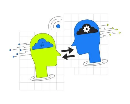 Cloud communication 2D onboarding ui illustration 스톡 일러스트
