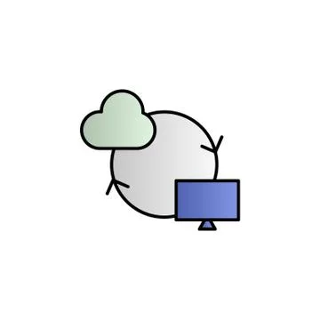 Cloud, communication color gradient vector icon イラスト素材