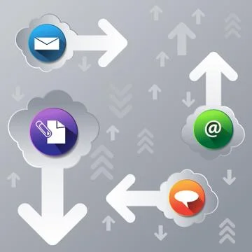 Cloud Communication Stream Stock Illustration