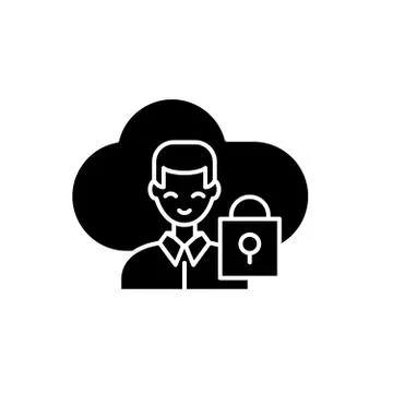 Cloud communications black icon, vector sign on isolated background. Cloud Stock Illustration