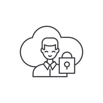 Cloud communications line icon concept. Cloud communications vector linear Stockillustratie