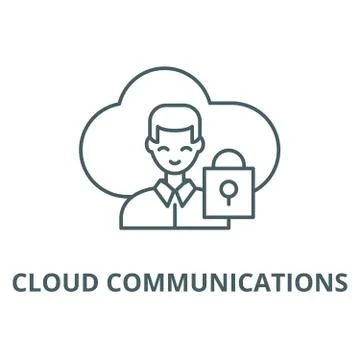 Cloud communications vector line icon, linear concept, outline sign, symbol イラスト素材