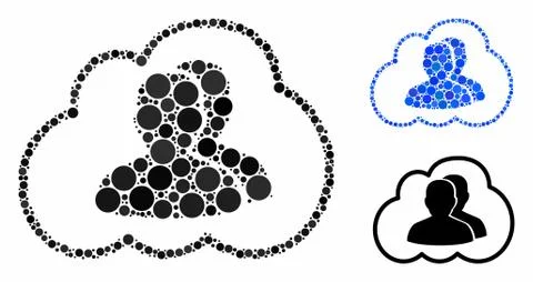 Cloud community Composition Icon of Round Dots Ilustração Stock