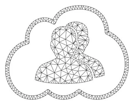 Cloud Community Polygonal Frame Vector Mesh Illustration Stock Illustration