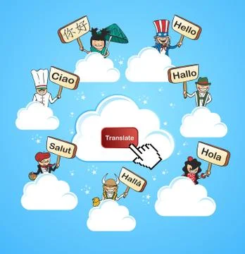 Cloud community translate concept Stockillustratie