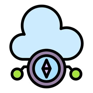 Cloud compass icon vector flat Stock Illustration