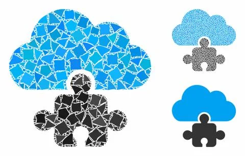 Cloud component Mosaic Icon of Tremulant Elements Stock Illustration