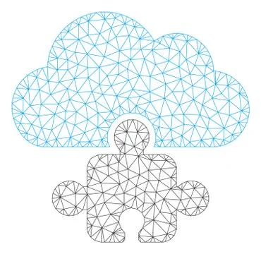 Cloud Component Polygonal Frame Vector Mesh Illustration Stock Illustration