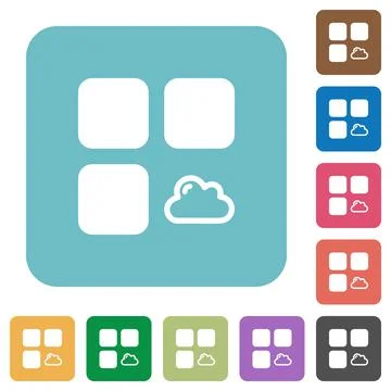 Cloud component rounded square flat icons イラスト素材