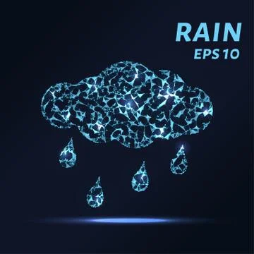 The cloud is composed of points, lines and triangles. The polygon shape in .. Stock Illustration